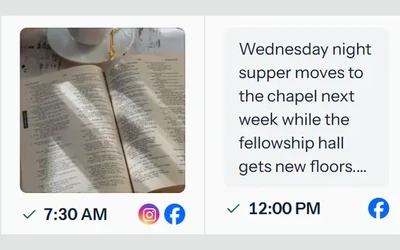 The week of October 19 in cOS Social, with a post on each day and three waiting for approval